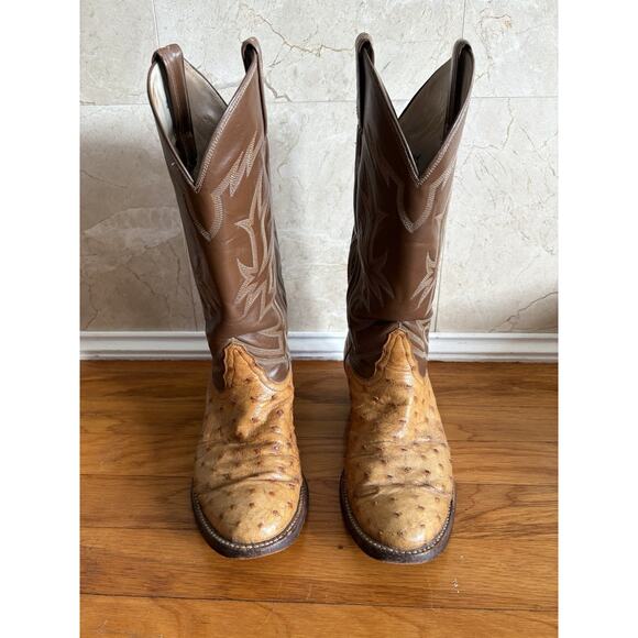 VTG Tony Lama Ostrich Boots Women’s 8.5 – Full Quill Western Wedding Made In USA - Picture 3 of 11